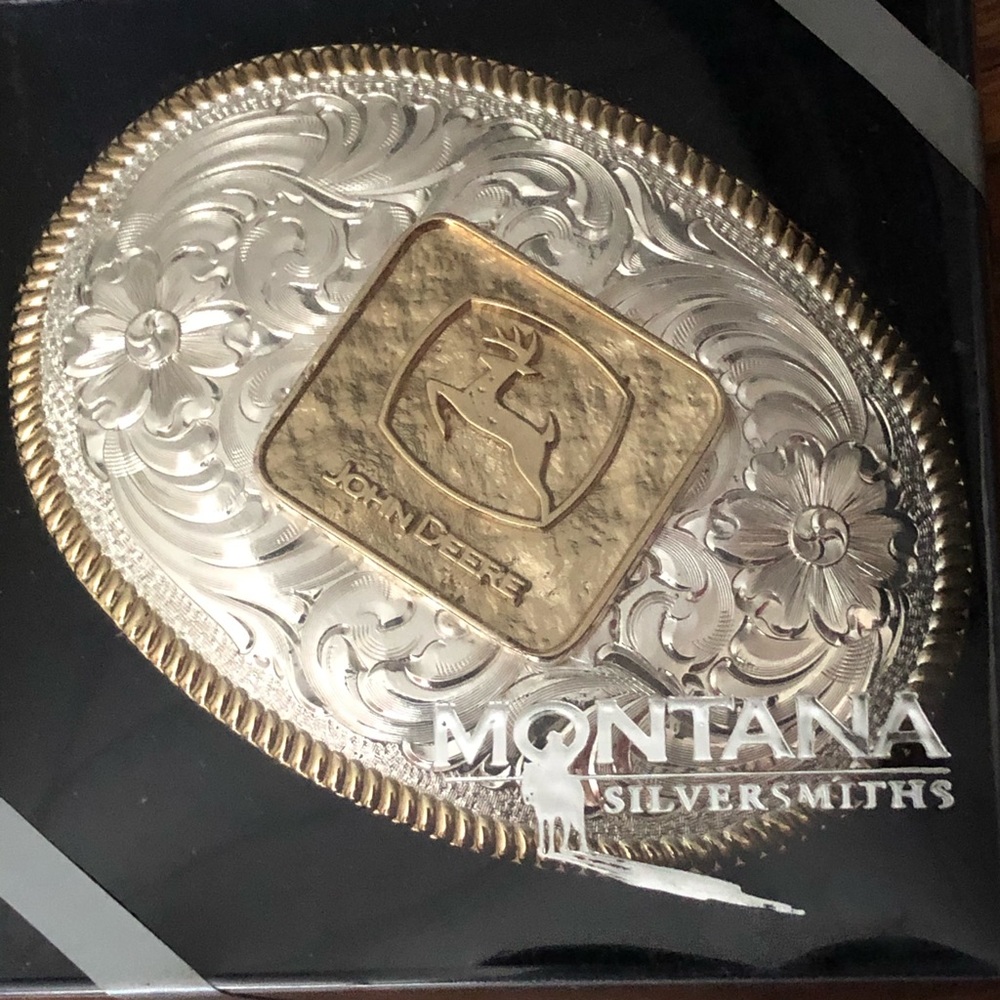 RARE Montana Silversmith John Deere Belt Buckle